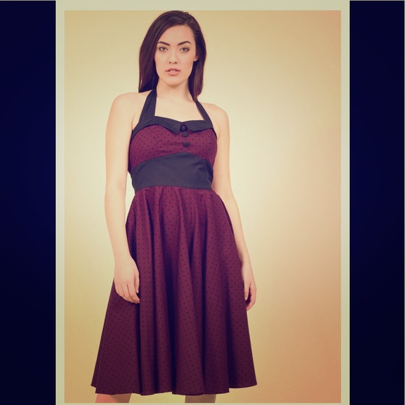 Retro halter rockabilly dress polka dot (L) - Picture 2 of 5